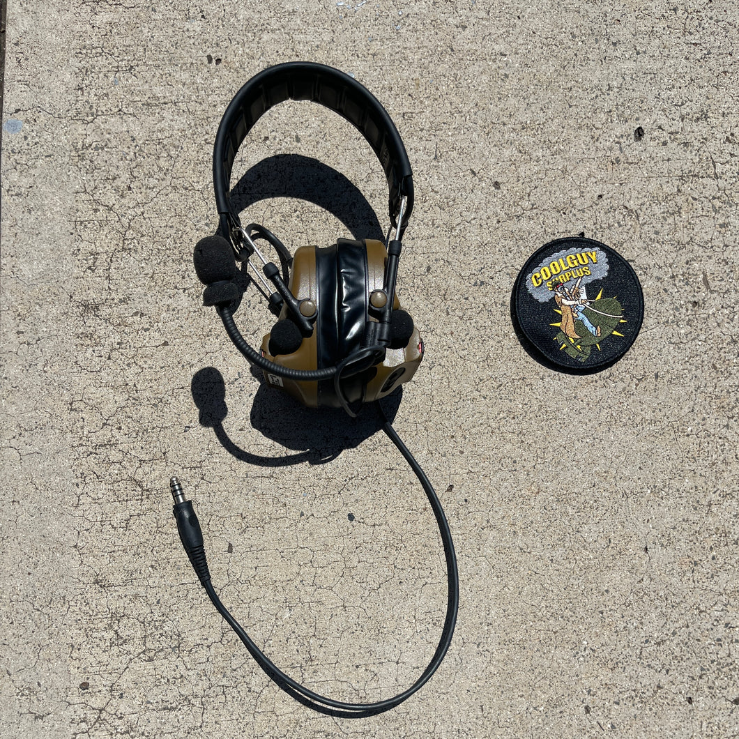 Preowned Peltor Tan Comtac V Single Comm Headset + Gel Pads