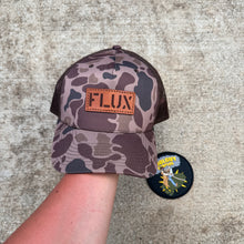 Load image into Gallery viewer, Flux Defense Leather Logo Trucker Hat
