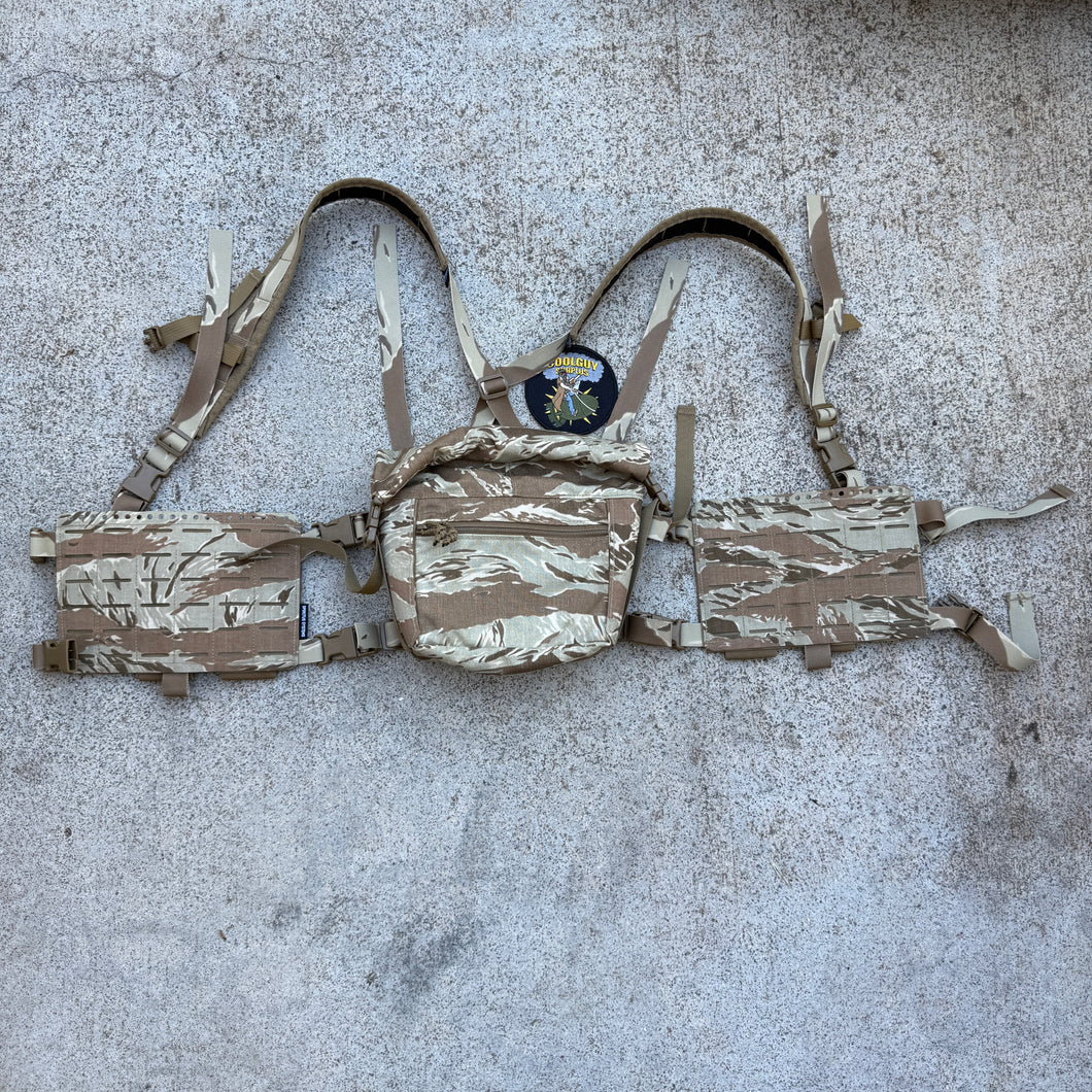 Spiritus Systems Desert Tiger Stripe 34 Alpha Chest Rig + LBV Expander Kit