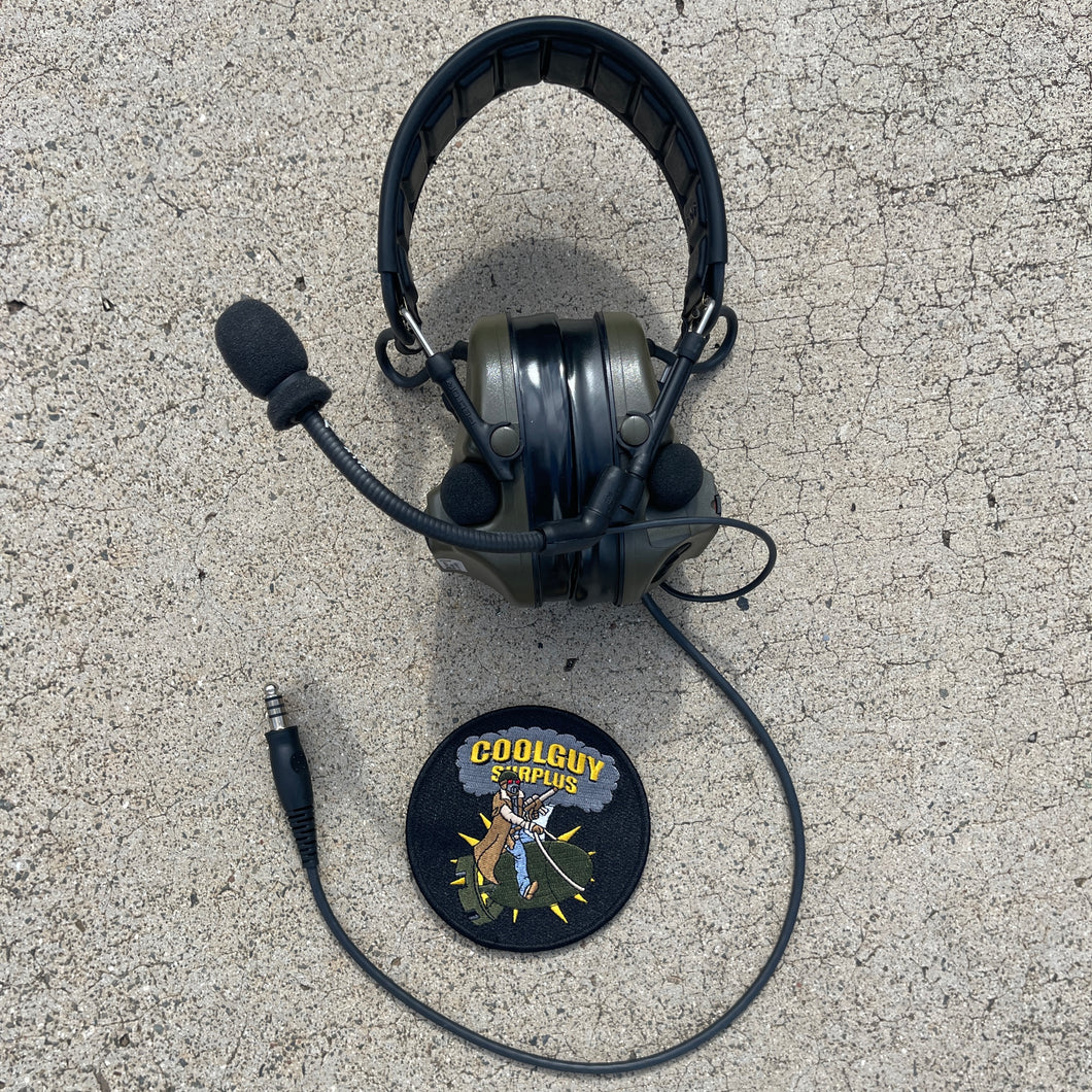 Peltor OD Green Comtac V Single Comm Headset + Gel Pads