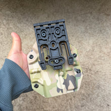 Load image into Gallery viewer, Tier 1 Concealed Multicam MSP OWB Right Hand Universal X300 Holster w/ Safariland QLS Fork
