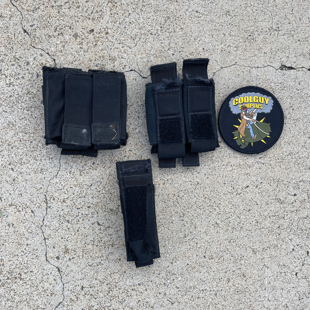 Surplus Police Trade in Tactical Assault Gear Black Molle Mag pouch lot