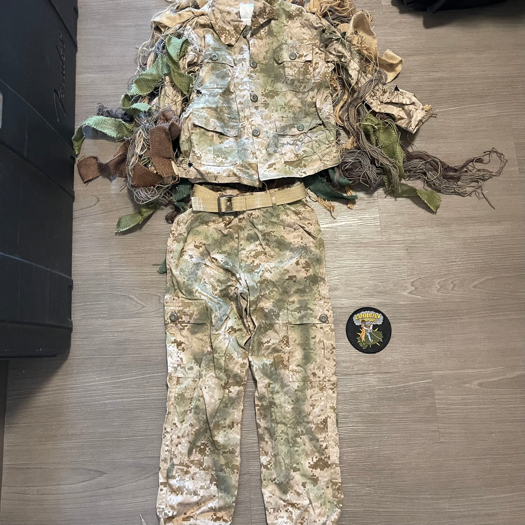 USMC Handmade Desert Digital Child’s Youth Medium Ghillie Suit