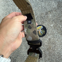 Load image into Gallery viewer, Blue Alpha Multicam Size 32” 1.75” MOLLE Outer Battle Belt w/ D-Ring Cobra Buckle
